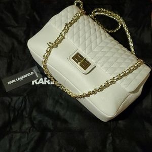 NWT Karl Lagerfeld Leather Agyness Bag